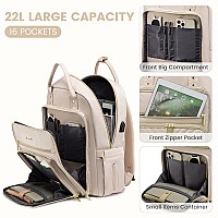 Lovevook Laptop Backpack Women Teacher Backpack156 Inch Laptop Bag With Usb Portwaterproof Daypack For Work Travel Antiquewhi