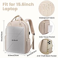 Lovevook Laptop Backpack Women Teacher Backpack156 Inch Laptop Bag With Usb Portwaterproof Daypack For Work Travel Antiquewhi