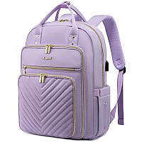 Lovevook 156 Inch Laptop Backpack For Womenfashion Work Travel Backpackwaterproof Day Pack Purse For Teacher Nurse Light Purp