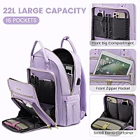 Lovevook 156 Inch Laptop Backpack For Womenfashion Work Travel Backpackwaterproof Day Pack Purse For Teacher Nurse Light Purp