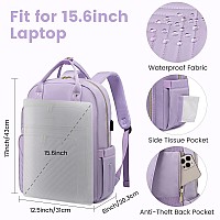 Lovevook 156 Inch Laptop Backpack For Womenfashion Work Travel Backpackwaterproof Day Pack Purse For Teacher Nurse Light Purp