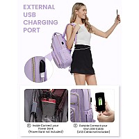 Lovevook 156 Inch Laptop Backpack For Womenfashion Work Travel Backpackwaterproof Day Pack Purse For Teacher Nurse Light Purp