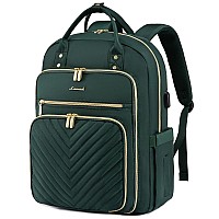 Lovevook 156 Inch Laptop Backpack For Womenfashion Work Travel Backpackwaterproof Day Pack Purse For Teacher Nurse Dark Green