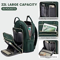 Lovevook 156 Inch Laptop Backpack For Womenfashion Work Travel Backpackwaterproof Day Pack Purse For Teacher Nurse Dark Green