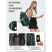 Lovevook 156 Inch Laptop Backpack For Womenfashion Work Travel Backpackwaterproof Day Pack Purse For Teacher Nurse Dark Green