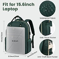 Lovevook 156 Inch Laptop Backpack For Womenfashion Work Travel Backpackwaterproof Day Pack Purse For Teacher Nurse Dark Green