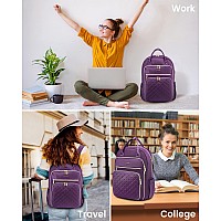 Lovevook Womens Laptop Backpack Purple 27Liter Capacity Stylish Design Secure Laptop Storage Usb Charging Antitheft Poc