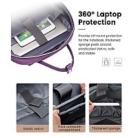 Lovevook Womens Laptop Backpack Purple 27Liter Capacity Stylish Design Secure Laptop Storage Usb Charging Antitheft Poc