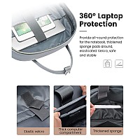 Lovevook Laptop Backpack For Women 156 Inch Grey Water Resistant Lightweight Usb Charging Quilted Commuter Backpack 27 L