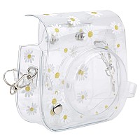 Yoidesu For Fujifilm Instax Mini 1198 Instant Camera Case Daisy Transparent Pvc Camera Cover Protective Clear Case With Shoul