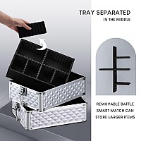 Stagiant Rolling Makeup Train Case Large Storage Cosmetic Trolley 4 In 1 Large Capacity Trolley Makeup Travel Case With Key Swiv