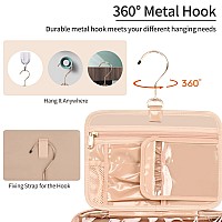 Cubetastic Hanging Toiletry Bag For Women Travel Makeup Organizer With Multiple Structure Premium Pu Leather Travel Bag Porta