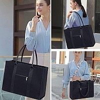 Laptop Tote Bag For Women Work Shoulder Bags 156 Inch Canvas Laptop Computer Purse Messenger Teacher Handbag Business Office Br