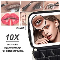 Jadazror Makeup Bag With Mirror And Light Makeup Case With Lighted Mirror Travel Makeup Bag With Light Up Mirror 3 Color Light