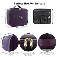 Momira Makeup Bag With Mirror And Light Travel Makeup Train Case Cosmetic Bag Organizer Portable Artist Storage Bag With Adjusta