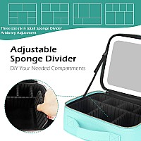 Momira Makeup Bag With Mirror And Light Travel Makeup Train Case Cosmetic Bag Organizer Portable Artist Storage Bag With Adjusta