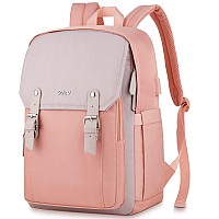 Rjeu Girls Backpack For School156In Laptop Schoolbag For College Student Teenagercute Bookbag For Womenpink Gray