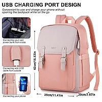 Rjeu Girls Backpack For School156In Laptop Schoolbag For College Student Teenagercute Bookbag For Womenpink Gray