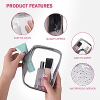 6 Pack Toiletry Bag Makeup Bag Cosmetic Bag Tsa Approved Clear Travel Toiletry Bag Wih Zippers Quart Size Travel Makeup Cosmet