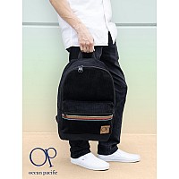 Ocean Pacific Og Corduroy Backpack For Travel Sports Beach Work Casual Daypack For Men Women Fits 156 Inch Laptop Black