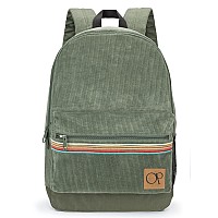 Ocean Pacific Og Corduroy Backpack For Travel Sports Beach Work Casual Daypack For Men Women Fits 156 Inch Laptop Olive