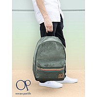 Ocean Pacific Og Corduroy Backpack For Travel Sports Beach Work Casual Daypack For Men Women Fits 156 Inch Laptop Olive