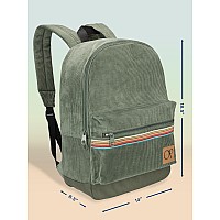 Ocean Pacific Og Corduroy Backpack For Travel Sports Beach Work Casual Daypack For Men Women Fits 156 Inch Laptop Olive