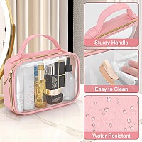 Wedama Tsa Approved Toiletry Bag 2 Pack Clear Makeup Bags With Handles Quart Size Clear Toiletry Bags Pvc Clear Cosmetic Bags