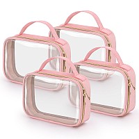 Wedama Tsa Approved Toiletry Bag 4 Pack Clear Makeup Bags With Handles Quart Size Clear Toiletry Bags Pvc Clear Cosmetic Bags