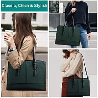 Laptop Bag For Women Leather Work Tote 156 Inch Laptop For Computer Bag Waterproof Business Office Professional Large Capacity