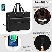 Laptop Bag For Women Laptop Tote Bag 17 Inch Waterproof Leather Computer Tote Bag With Usb Charging Port Women Briefcase Busi