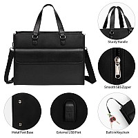 Laptop Bag For Women Laptop Tote Bag 17 Inch Waterproof Leather Computer Tote Bag With Usb Charging Port Women Briefcase Busi