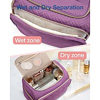 Bagsmart Travel Toiletry Bag Large Wideopen Travel Bag For Toiletries Makeup Cosmetic Travel Bag With Handle Purplemedium