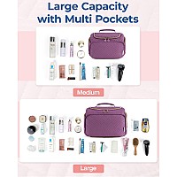 Bagsmart Travel Toiletry Bag Large Wideopen Travel Bag For Toiletries Makeup Cosmetic Travel Bag With Handle Purplemedium