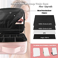 Momira Travel Makeup Bag Cosmetic Bag With Lighted Mirror Adjustable Brightness In 3 Color Scenarios Waterproof 10X Magnifyin