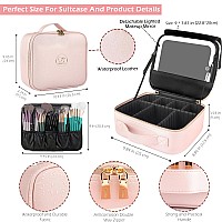 Momira Travel Makeup Bag Cosmetic Bag With Lighted Mirror Adjustable Brightness In 3 Color Scenarios Waterproof 10X Magnifyin