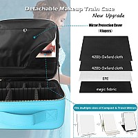 Momira Travel Makeup Bag Cosmetic Bag With Lighted Mirror Adjustable Brightness In 3 Color Scenarios Waterproof 10X Magnifyin