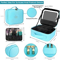 Momira Travel Makeup Bag Cosmetic Bag With Lighted Mirror Adjustable Brightness In 3 Color Scenarios Waterproof 10X Magnifyin