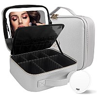 Momira Travel Makeup Bag Cosmetic Bag Makeup Organizer Bag With Lighted Mirror Adjustable Brightness In 3 Color Scenarios Wate