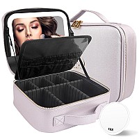 Momira Travel Makeup Bag Cosmetic Bag Makeup Organizer Bag With Lighted Mirror Adjustable Brightness In 3 Color Scenarios Wate