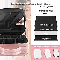 Momira Travel Makeup Bag Cosmetic Bag With Lighted Mirror Adjustable Brightness In 3 Color Scenarios Waterproof 10X Magnifyin