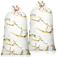 2 Pcs 70 Inches Jumbo Marble White Gift Bag Large Baby Shower Bags Oversized Plastic Gift Bags Extra Large Present Bags With Rop