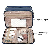 Bagsmart Large Toiletry Bag Travel Makeup Organizer Waterresistant Makeup Cosmetic Bag Travel Bag For Accessories Shampoo Fu