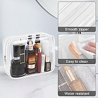 Wedama Clear Toiletry Bag Cosmetic Bags 3 Pack With Zipper Carry On Airline Airport Travel Accessories Pvc Makeup Bags For Tra