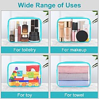 Wedama Tsa Approved Toiletry Bag Cosmetic Bags 3 Pack With Zipper Carry On Airline Airport Travel Accessories Pvc Makeup Bags