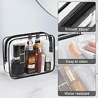 Wedama Clear Toiletry Bag Cosmetic Bags 3 Pack With Zipper Carry On Airline Airport Travel Accessories Pvc Makeup Bags For Tra