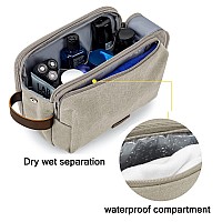 Bagsmart Toiletry Bag For Men Canvas Travel Toiletry Organizer Dopp Kit Waterresistant Shaving Bag For Toiletries Accessories