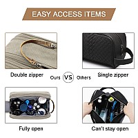 Bagsmart Toiletry Bag For Men Canvas Travel Toiletry Organizer Dopp Kit Waterresistant Shaving Bag For Toiletries Accessories