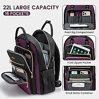 Lovevook Laptop Backpack For Women Water Resistant Travel Work Backpacks Purse Stylish Business Teacher Nurse Computer Bag With