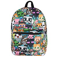 Minecraft Backpack Multi Character Chibi Video Game School Laptop Travel Backpack